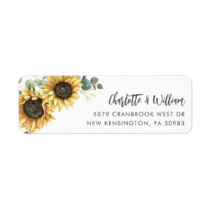 Sunflower Eucalyptus Return Address