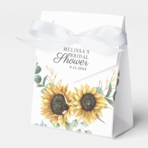 Sunflower Eucalyptus Script Bridal Shower Favour Box