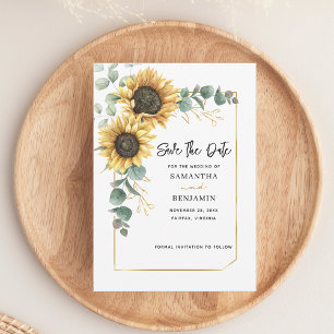 Sunflower Eucalyptus Wedding Save The Date