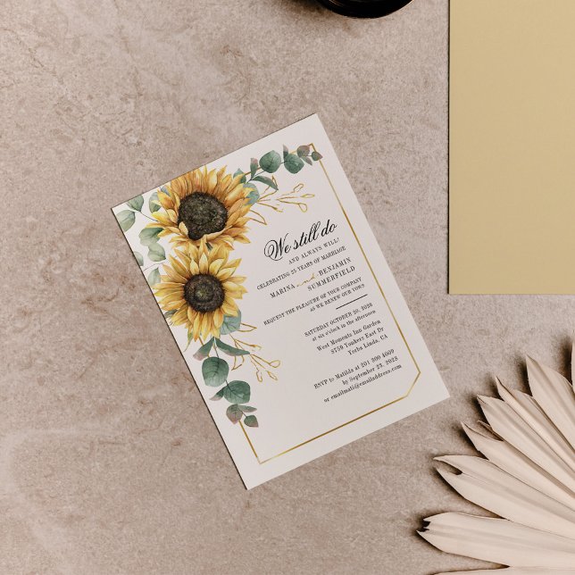 Sunflower Eucalyptus Wedding Vow Renewal Invite (Creator Uploaded)