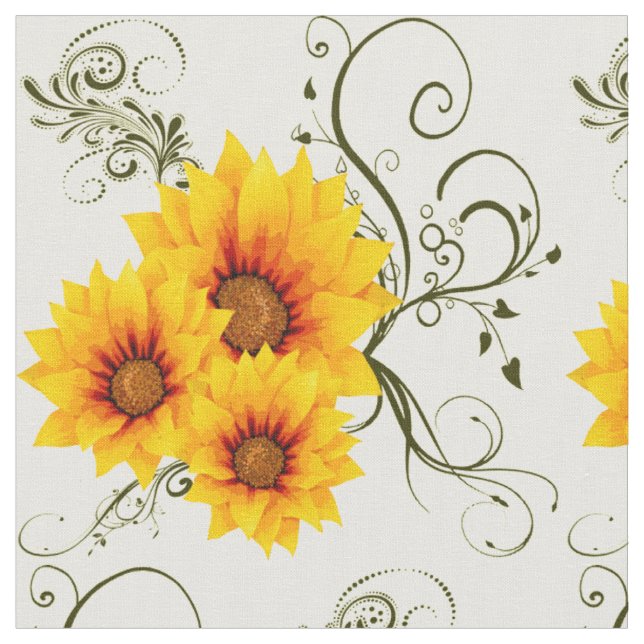Sunflower Fabric (Close Up)