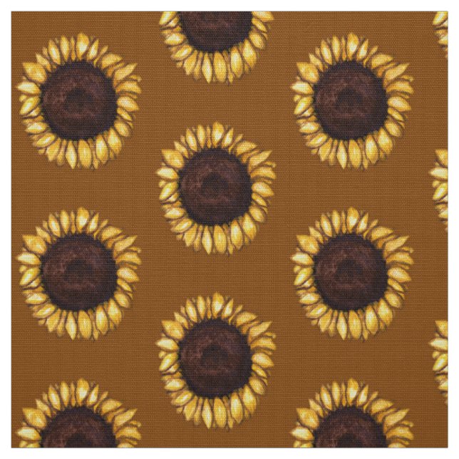 Sunflower Fabric Sunflower Fabric Cotton or Poly (Swatch)