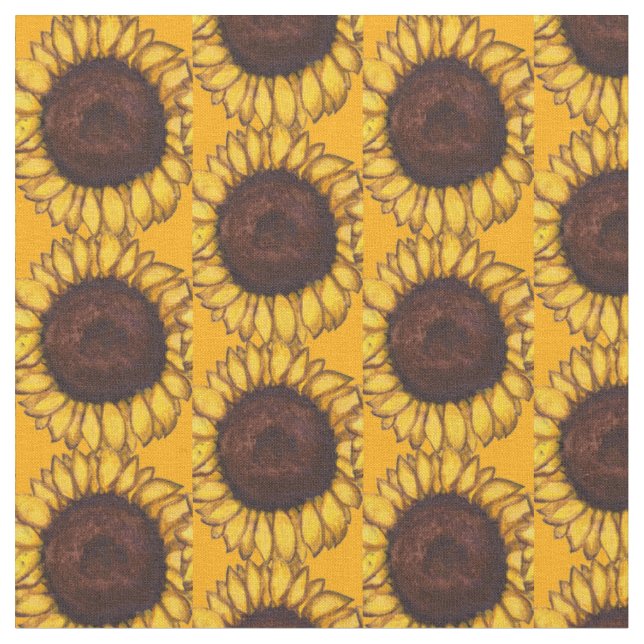 Sunflower Fabric Sunflower Fabric Cotton or Poly (Close Up)
