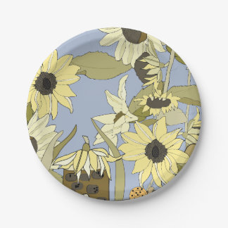 Sunflower Fairy house Paper Plate
