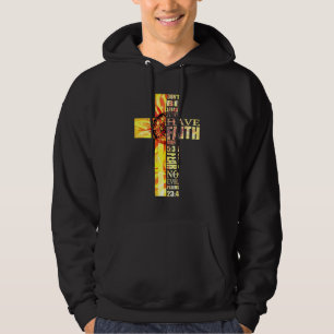 Sunflower Faith Cross Fear No Evil Christian Us Fl Hoodie