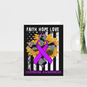 Sunflower Faith Hope Love Cross And Flag Overdose Card