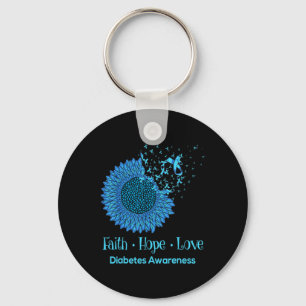 Sunflower Faith Hope Love Diabetes Awareness Diabe Key Ring