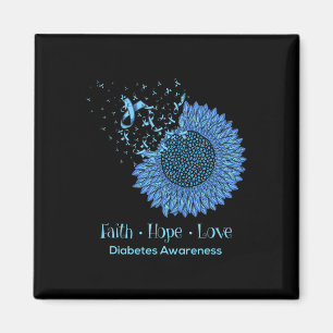Sunflower Faith Hope Love Diabetes Awareness Diabe Magnet