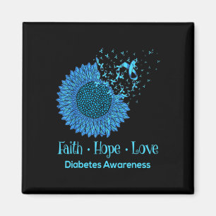 Sunflower Faith Hope Love Diabetes Awareness Diabe Magnet