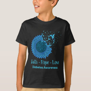 Sunflower Faith Hope Love Diabetes Awareness Diabe T-Shirt
