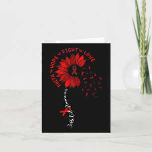Sunflower Faith Hope Love Ribbon Sickle Cell Aware Card
