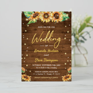 Sunflower Fall Autumn Rustic Country Wedding Gold