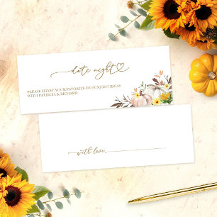 Sunflower Fall Bridal Shower Date Night Cards