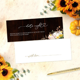 Sunflower Fall Bridal Shower Date Night Cards