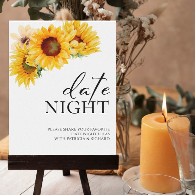 Sunflower Fall Bridal Shower Date Night Jar Sign (Creator Uploaded)