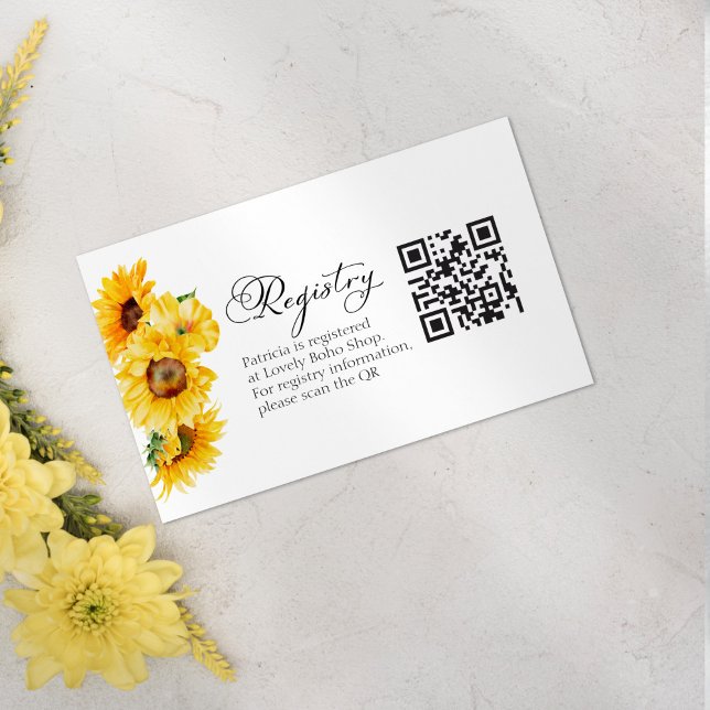 Sunflower Fall Bridal Shower Gift Registry QR Card (Creator Uploaded)