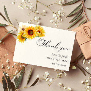 Sunflower Fall Bridal Shower Thank You Cards