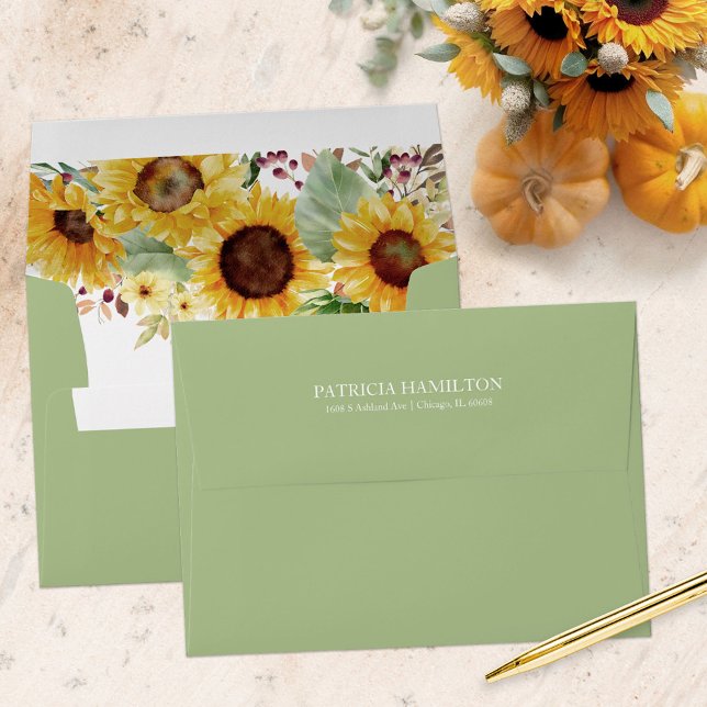 Sunflower Fall Wedding Envelope (Creator Uploaded)