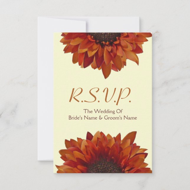 Sunflower Fall Wedding RSVP Card (Front)