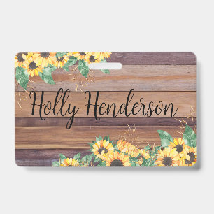 Sunflower Family Name ID Badge