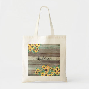 Sunflower Family Name Tote Bag