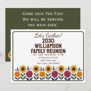 Sunflower Family Reunion Invitation Card 