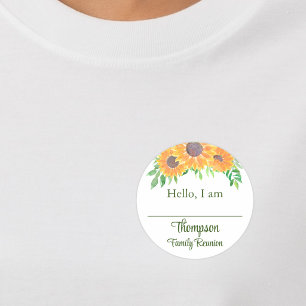 Sunflower Family Reunion Name Tag
