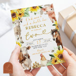 Sunflower Farm Animals Summer Kid's Birthday  Invitation<br><div class="desc">Sunflower Farm Animals Summer Kid's Birthday  Invitation</div>