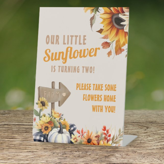 Sunflower Farm Birthday Favour Pedestal Sign (Creator Uploaded)