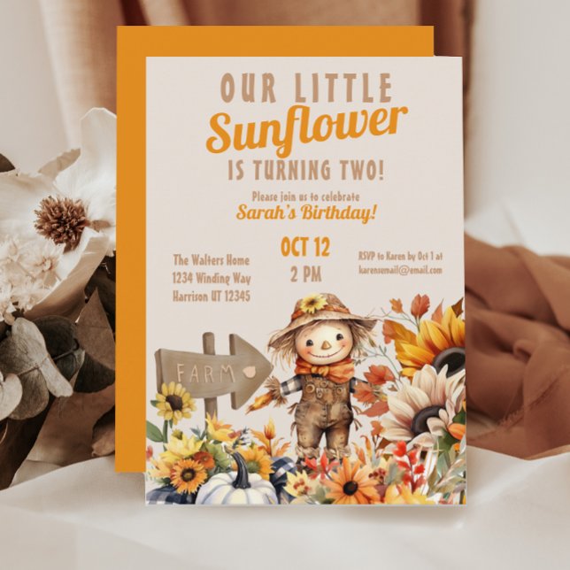 Sunflower Farm Fall Birthday Invitation (Creator Uploaded)