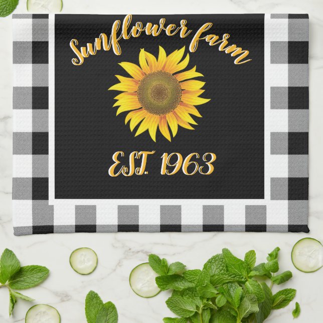 Sunflower farm  tea towel (Folded)