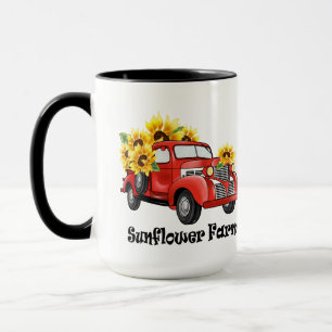 "Sunflower Farms" Vintage Truck/Sunflowers Coffee Mug