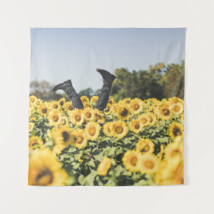 Sunflower field at daytime tapestry