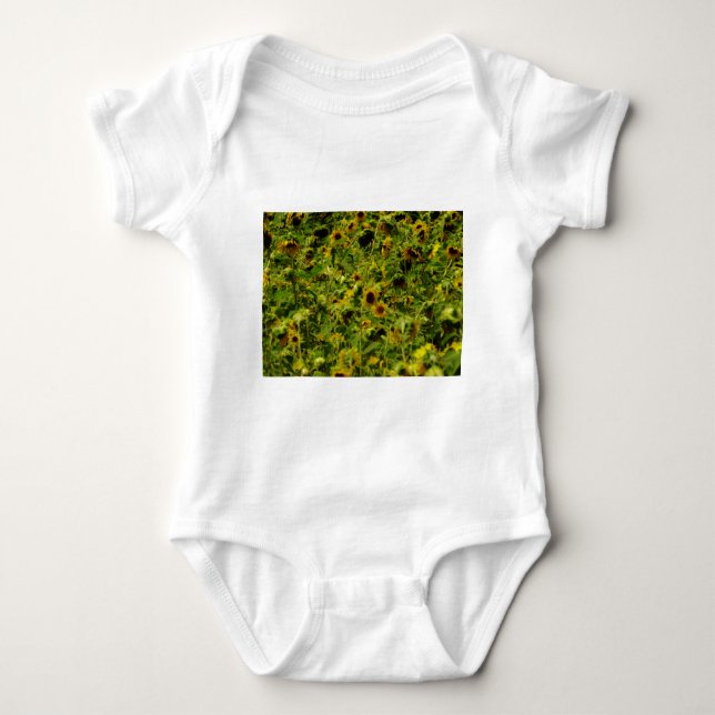 Sunflower field baby bodysuit (Front)