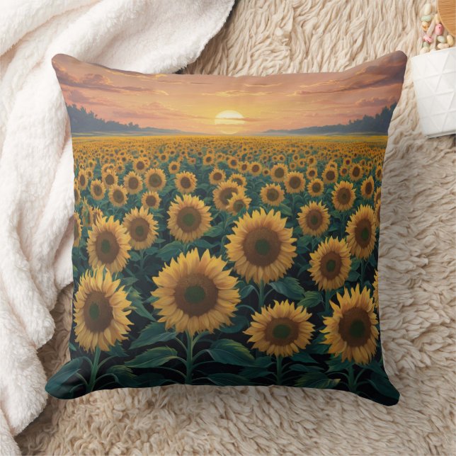 Sunflower Field Cushion (Blanket)