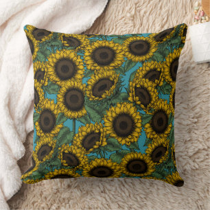 Sunflower field cushion