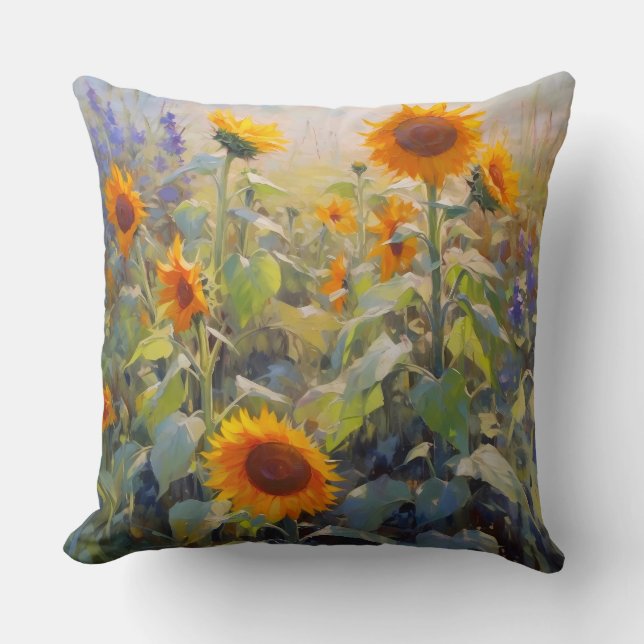 Sunflower Field Cushion (Front)