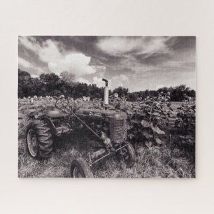 Sunflower Field in Black and White Jigsaw Puzzle