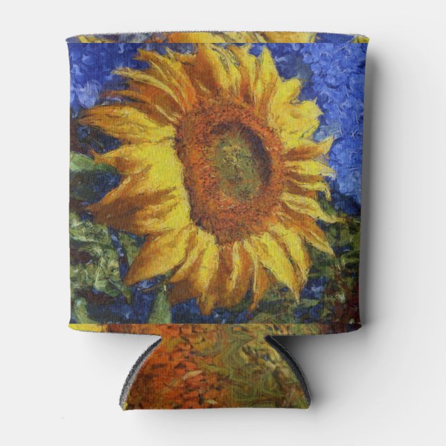 Sunflower Field In Colourful Artistic Style Can Cooler (Front)