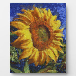Sunflower Field In Colourful Artistic Style Plaque