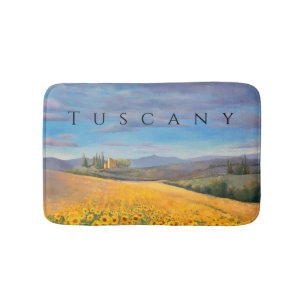 Sunflower Field in Tuscany Bath Mat