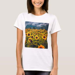 Sunflower Field Landscape Flowers Yellow T-Shirt