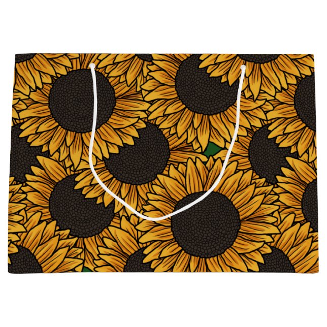 Sunflower Field Large Bag (Front)