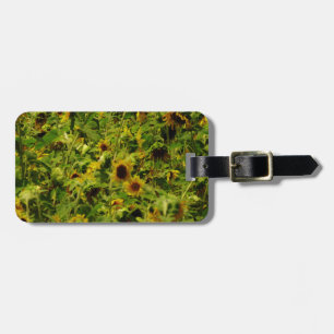 Sunflower field luggage tag