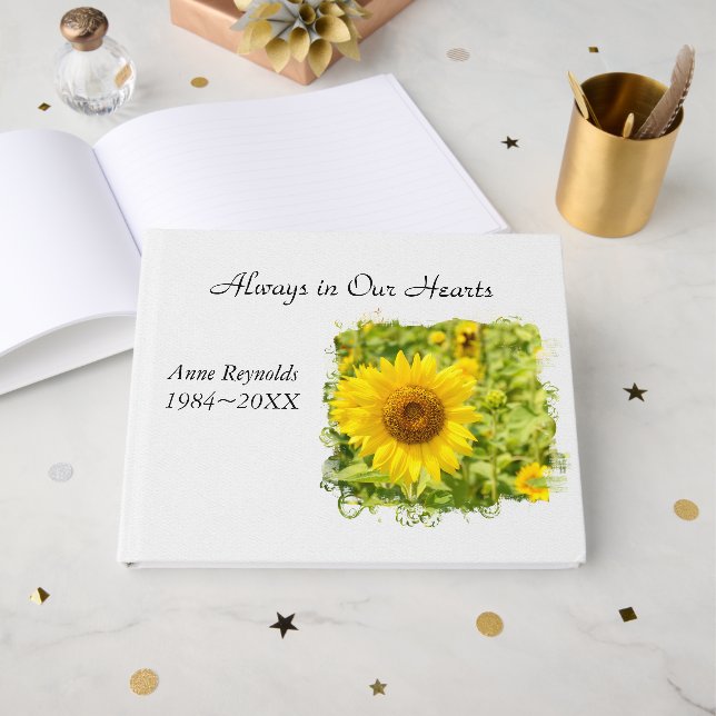 Sunflower Field Memorial Service  Guest Book (Front Open)
