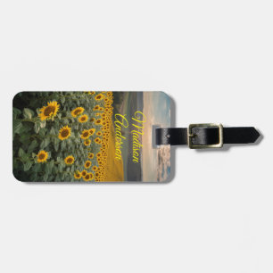 Sunflower Field Personalised Luggage Tag