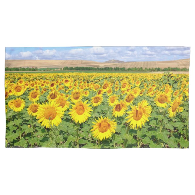 Sunflower field pillowcase (Front-Left)