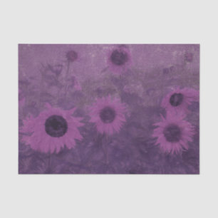 Sunflower Field Purple Watercolor Decoupage Tissue Paper