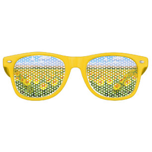 Sunflower field retro sunglasses