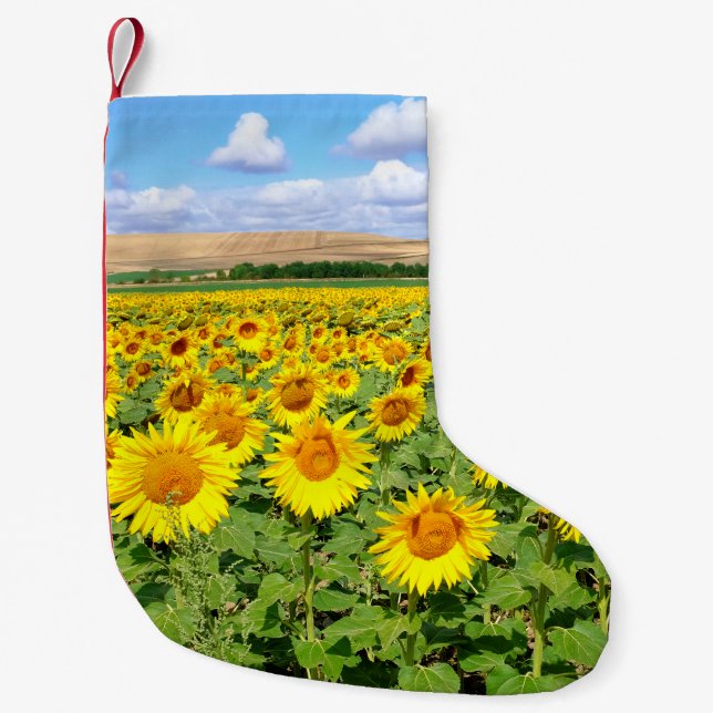 Sunflower field small christmas stocking (Front)